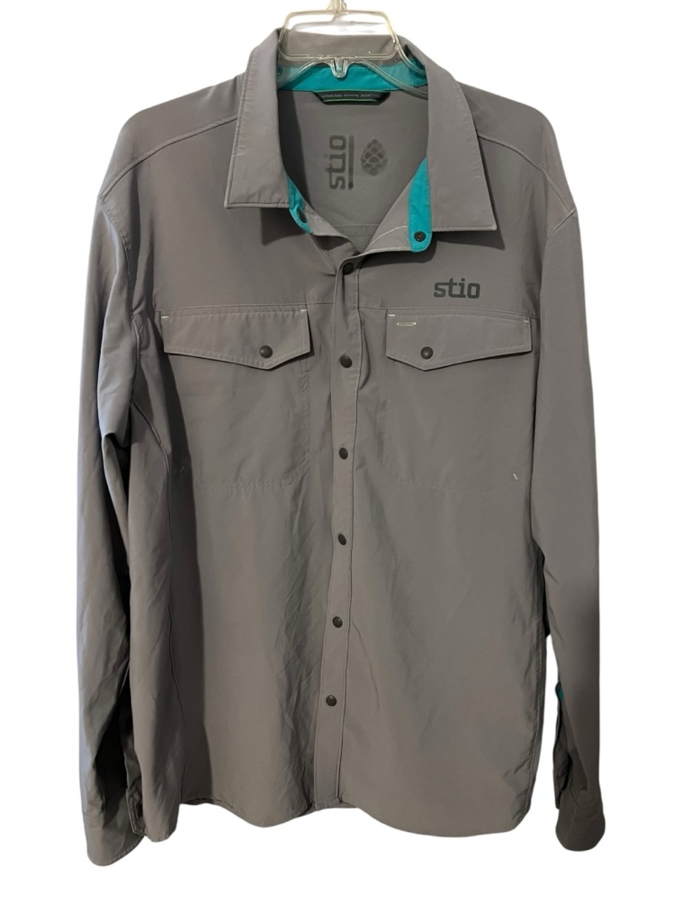 Stio Men's CFS LS Fishing Hiking Snap Longsleeve Shirt Grey XL UPF 50+ Gorpcore